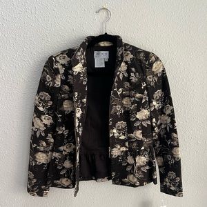 Brown Flower Jacket 
Worth Petite 
Size: 4